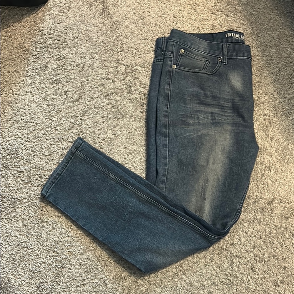 Vintage Blue Straight Jeans Classic Style